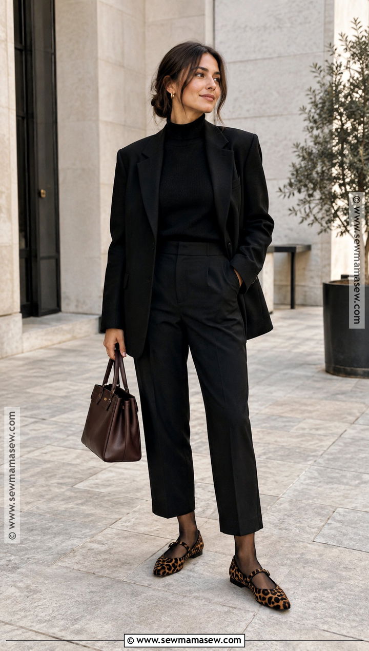 Leopard Mary Janes With All Black Outfit - 20 fall mary jane outfit ideas