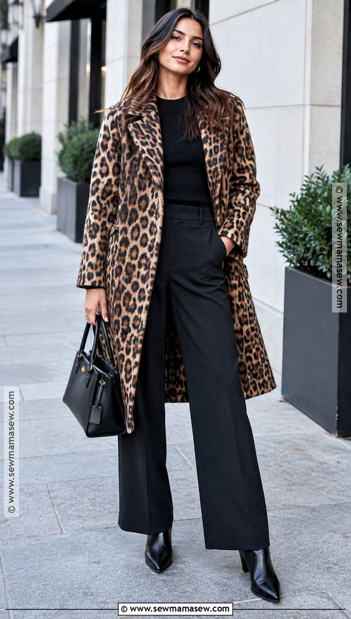 Leopard Print Coat And Black Trousers - 15 autumn 2026 fashion trends for women