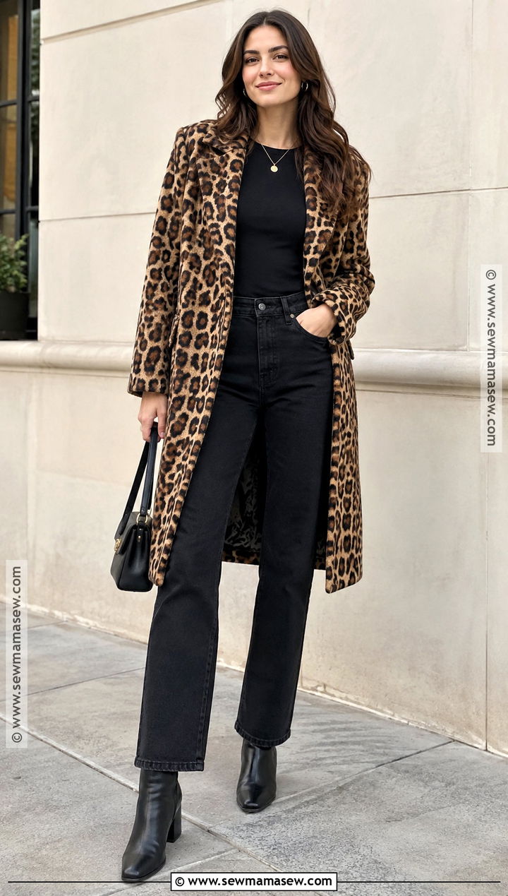Leopard Print Coat Outfit - 15 cute fall coats
