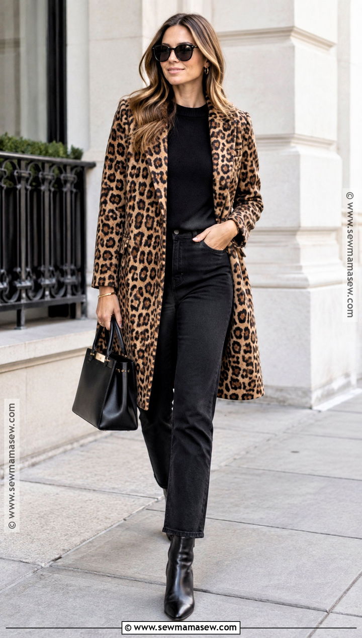 Leopard Print Coat Outfit - 15 fall winter coats for women