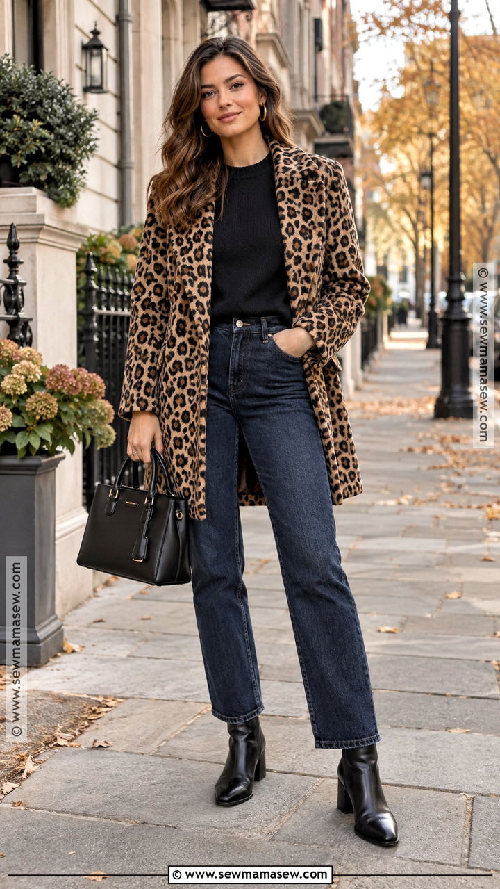 Leopard Print Coat Outfit - 20 coat for fall ideas