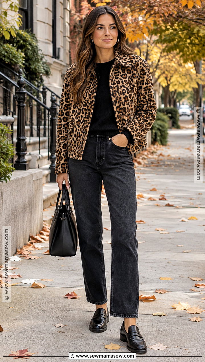 Leopard Print Jacket Outfit - 30 autumn jacket ideas