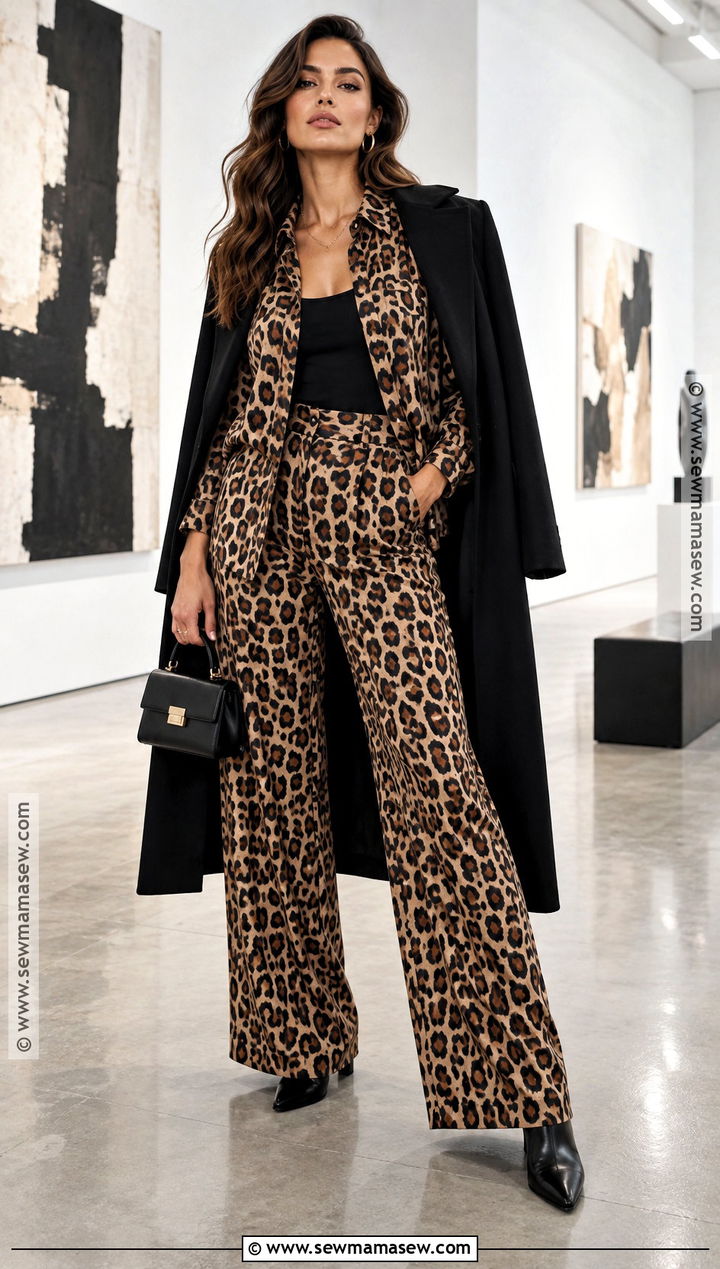 Leopard Print Matching Set Outfit - 15 animal print fashion fall ideas