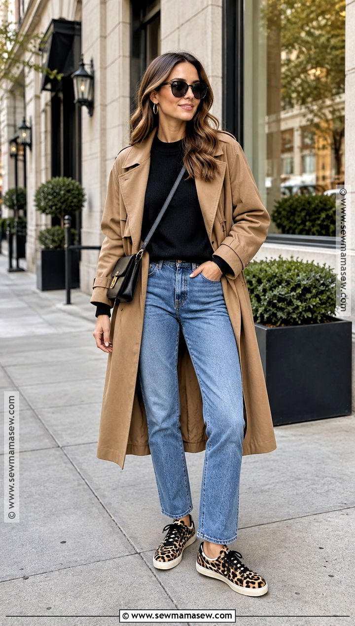Leopard Sneakers With Straight Leg Jeans - 15 fall sneakers 2026