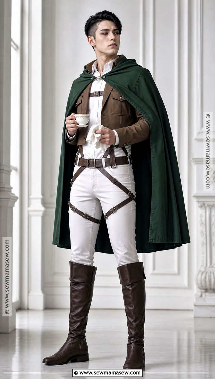 Levi Ackerman Cosplay With Brown Jacket - 40 anime cosplay outfits