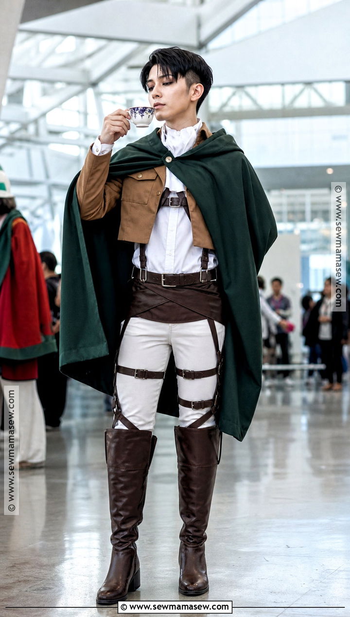 Levi Ackerman Cosplay With Survey Cloak - 30 Men Cosplay Ideas