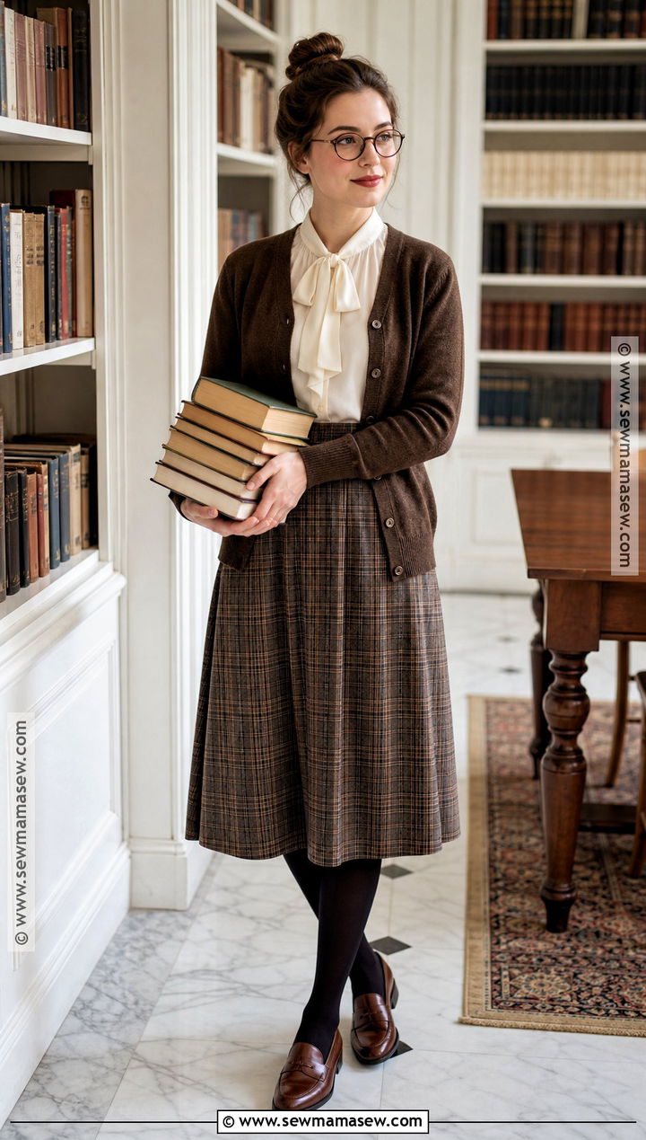Librarian Costume With Plaid Skirt - 50 cute halloween costumes