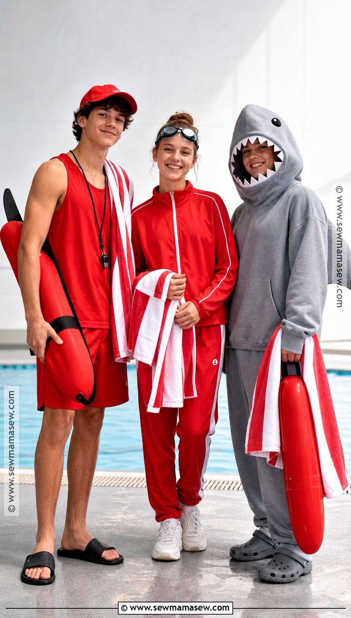 Lifeguard Swimmer And Shark Trio Costume - 35 trio costume ideas for teens
