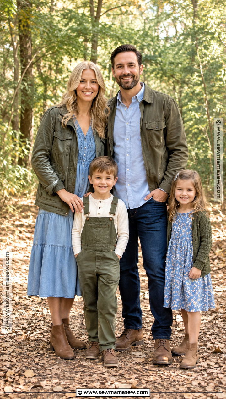 Light Blue And Olive Family Outfit - 15 fall blue family outfits