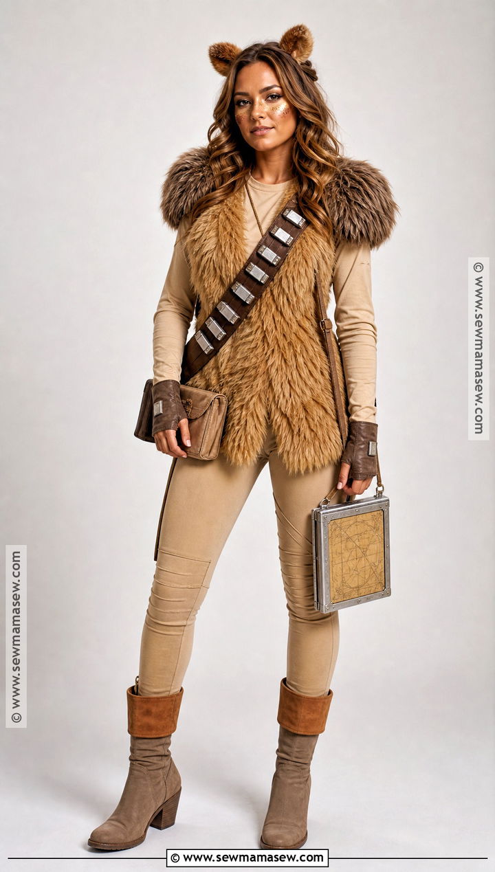 Light Brown Chewbacca Costume With Tan Layers - 30 chewbacca costume ideas for women