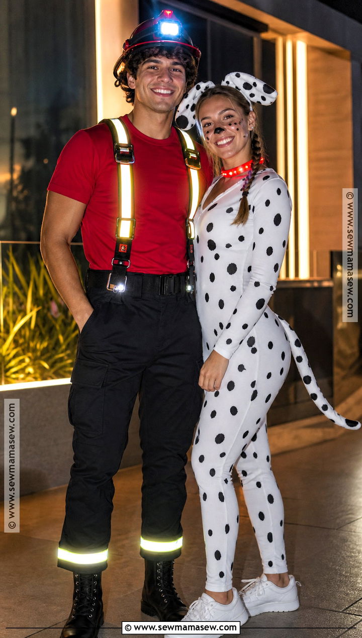 Light Up Fireman And Dalmatian Costume - 30 Fireman And Dalmatian Costume Ideas for Couples