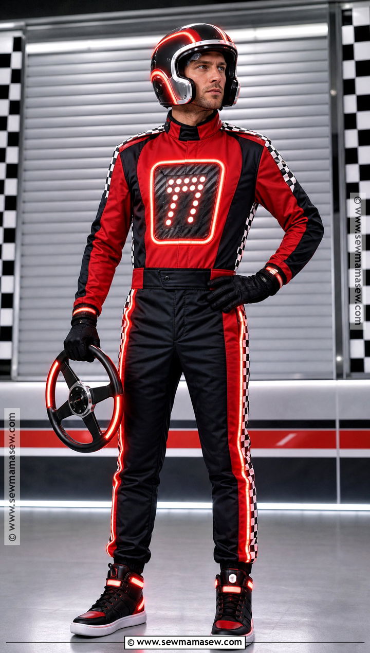 Light Up Race Car Driver Costume - 30 light up costumes