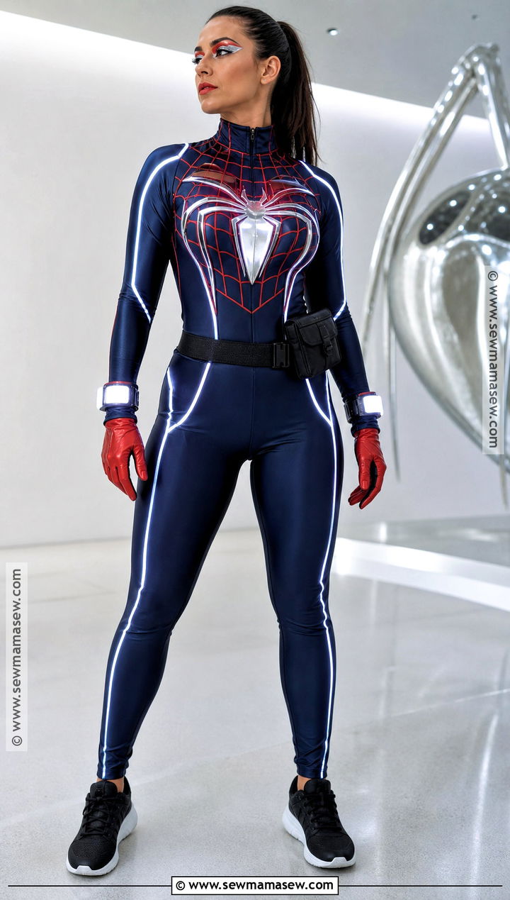 Light Up Spider Man Costume With Reflective Trim - 35 spider man costume ideas for women