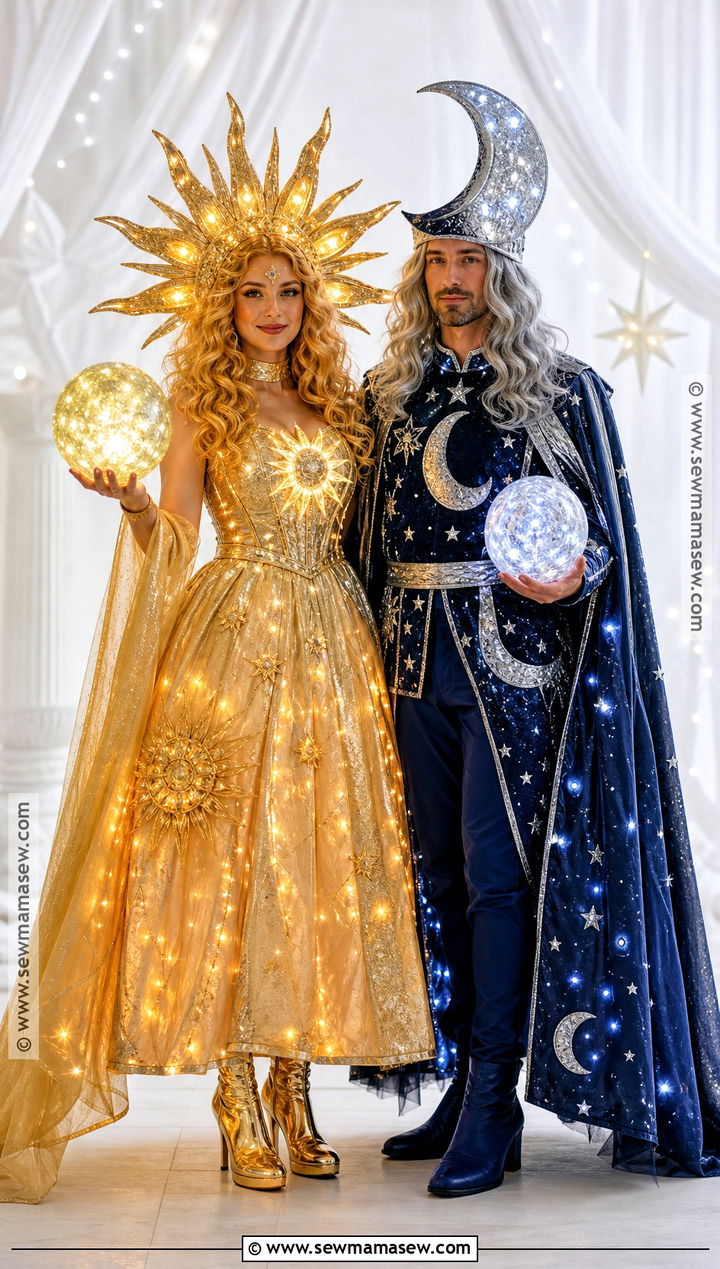 Light Up Sun And Moon Couple Costume - 30 light up costumes