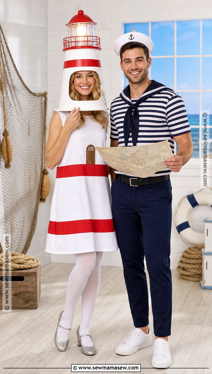 Lighthouse And Sailor Couple Costume - 40 unique halloween costume ideas