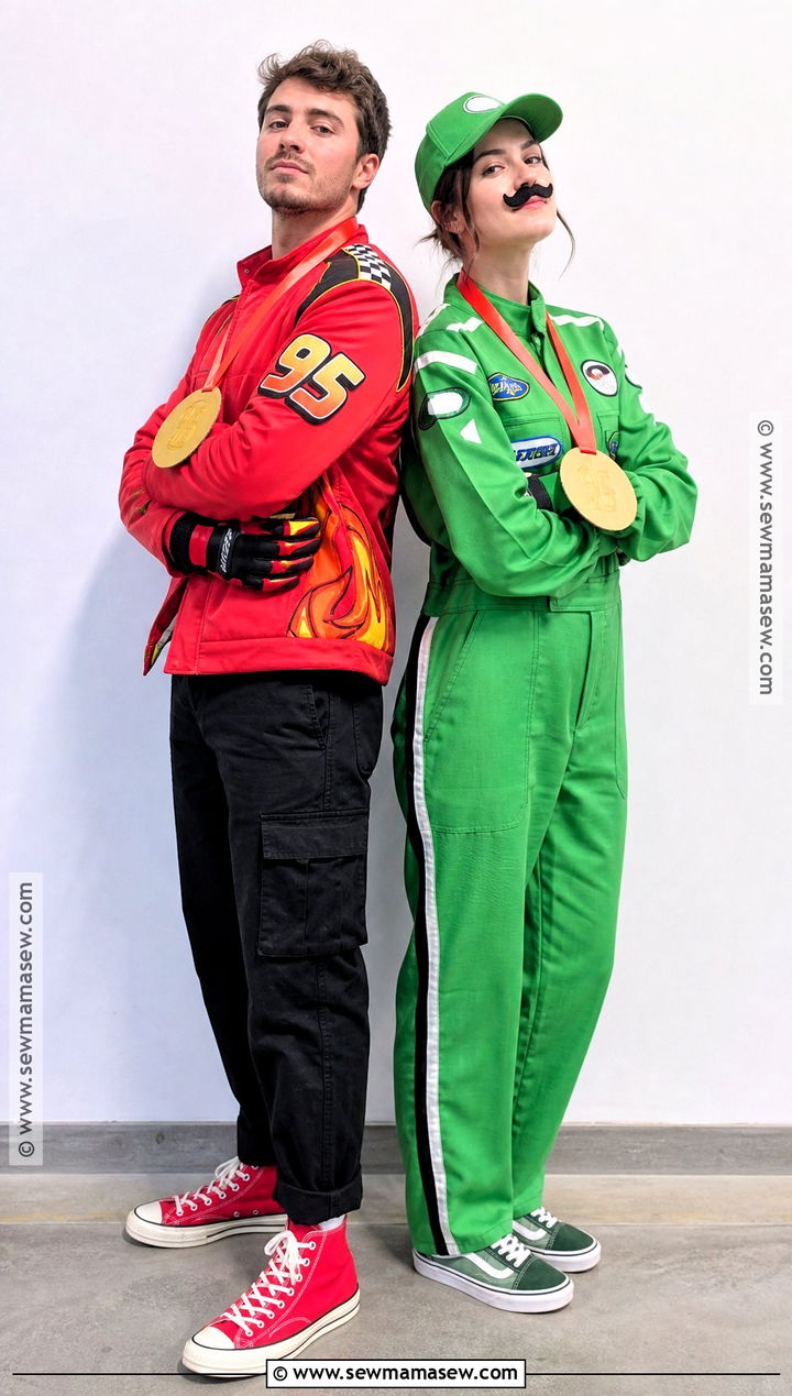 Lightning McQueen And Chick Hicks Costume - 30 cars couple costume ideas