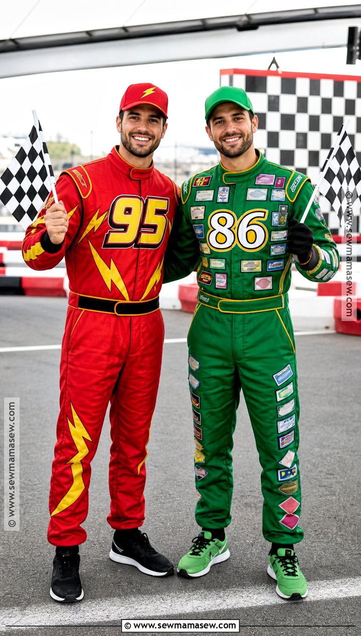 Lightning McQueen And Chick Hicks Duo Costume - 30 lightning mcqueen halloween costume ideas