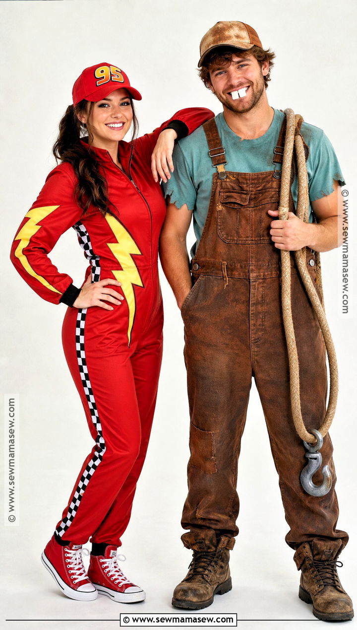 Lightning McQueen And Mater Couple Costume - 30 cars couple costume ideas