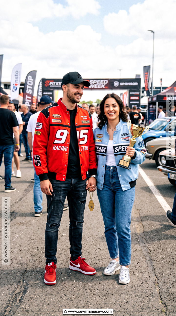 Lightning McQueen And Sally Racing Jacket Costume - 30 cars couple costume ideas