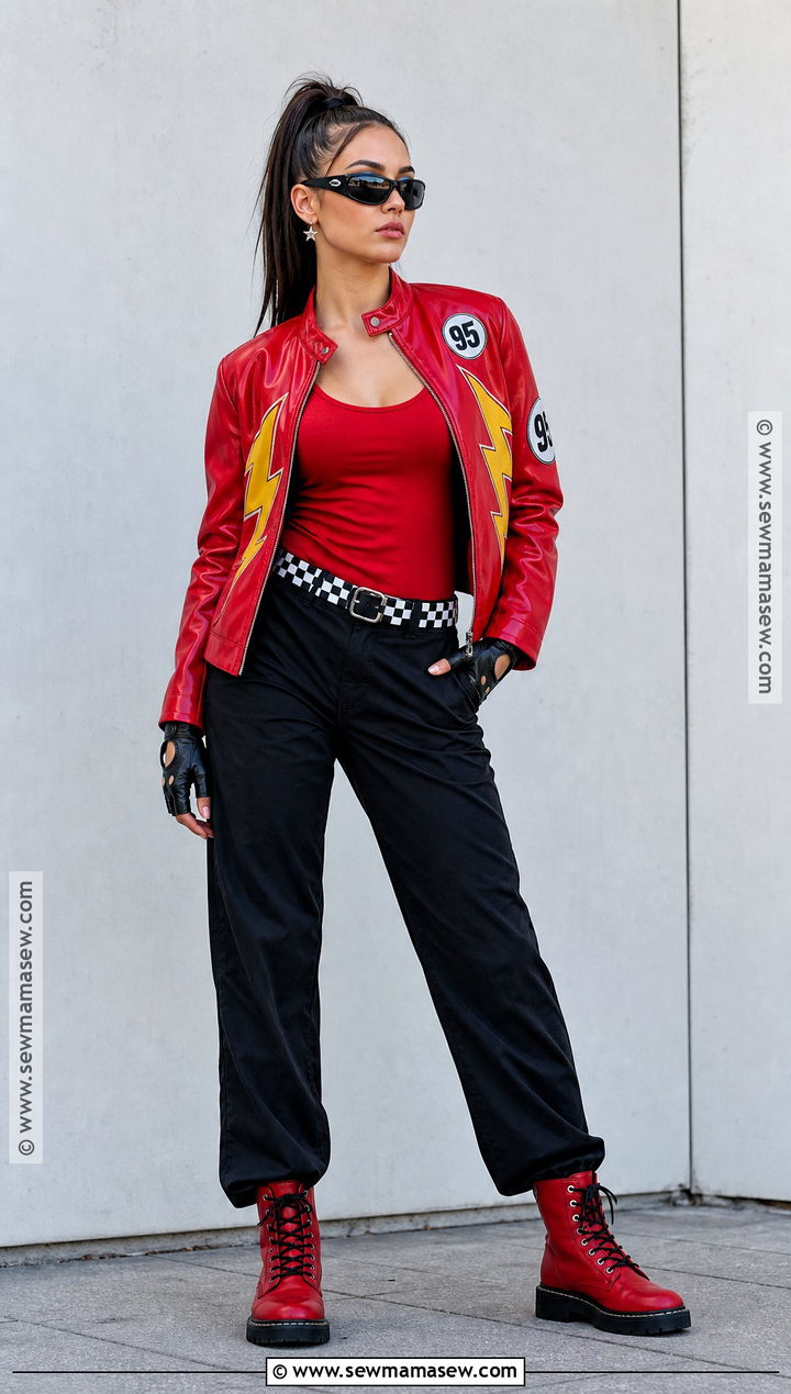 Lightning McQueen Biker Jacket Costume - 30 Lightning Mcqueen Costume Ideas for Women