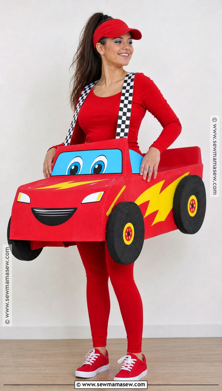 Lightning McQueen Cardboard Car Costume - 30 Lightning Mcqueen Costume Ideas for Women
