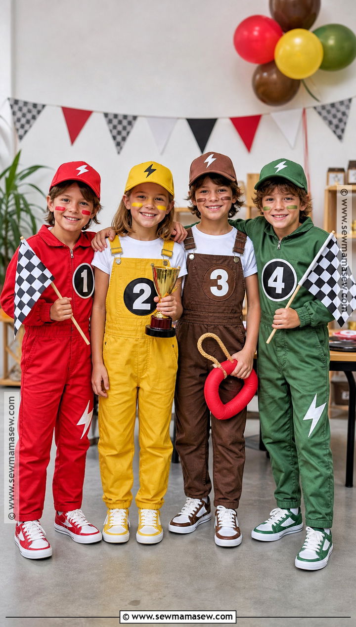 Lightning McQueen Kids Group Costume - 30 lightning mcqueen halloween costume ideas