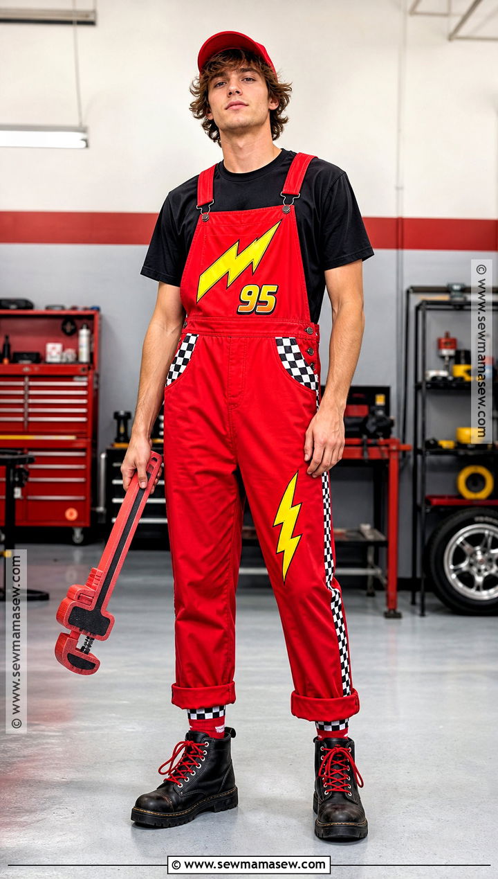 Lightning McQueen Overalls Costume - 45 lightning mcqueen costume ideas