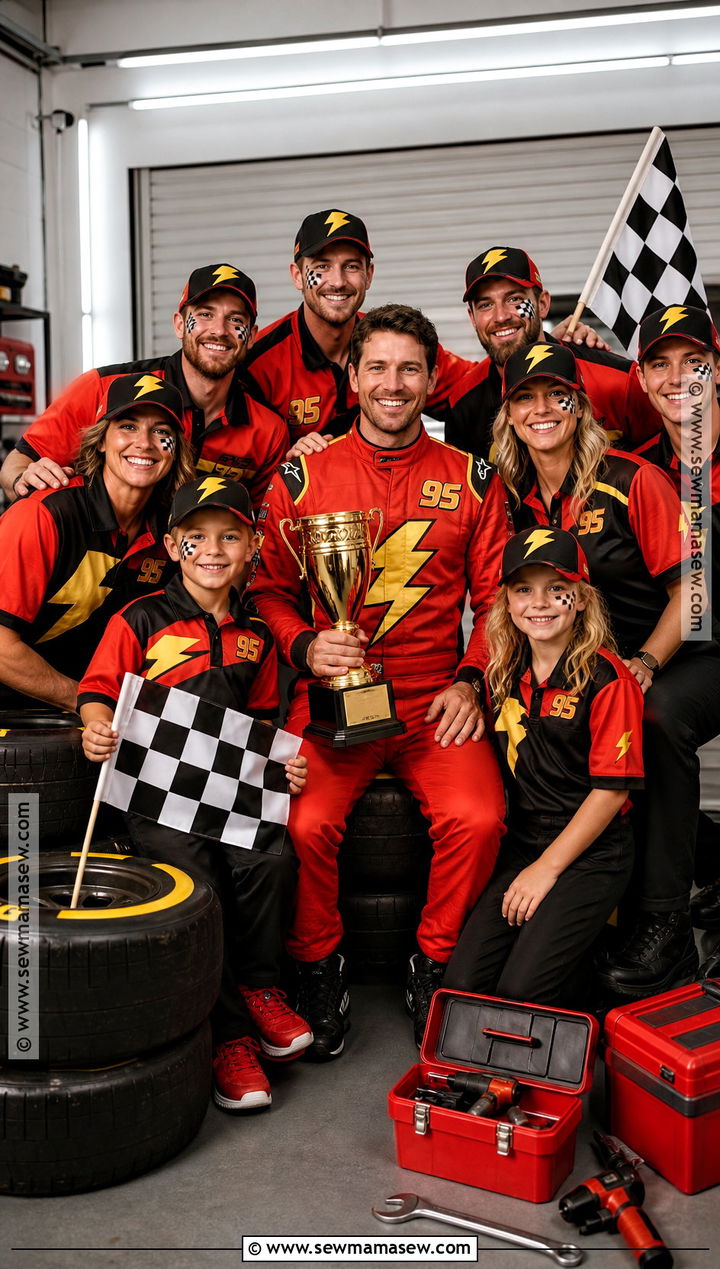 Lightning McQueen Pit Crew Family Costume - 45 lightning mcqueen costume ideas