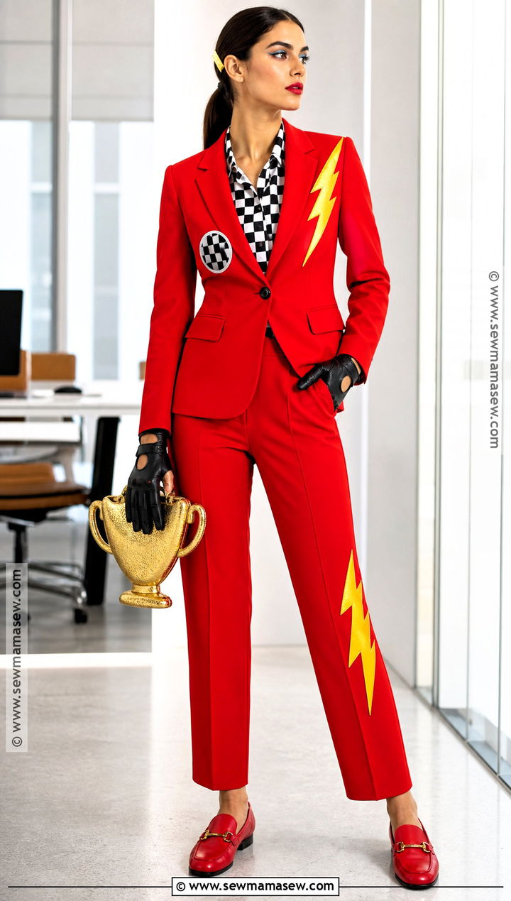 Lightning McQueen Red Pantsuit Costume - 30 Lightning Mcqueen Costume Ideas for Women