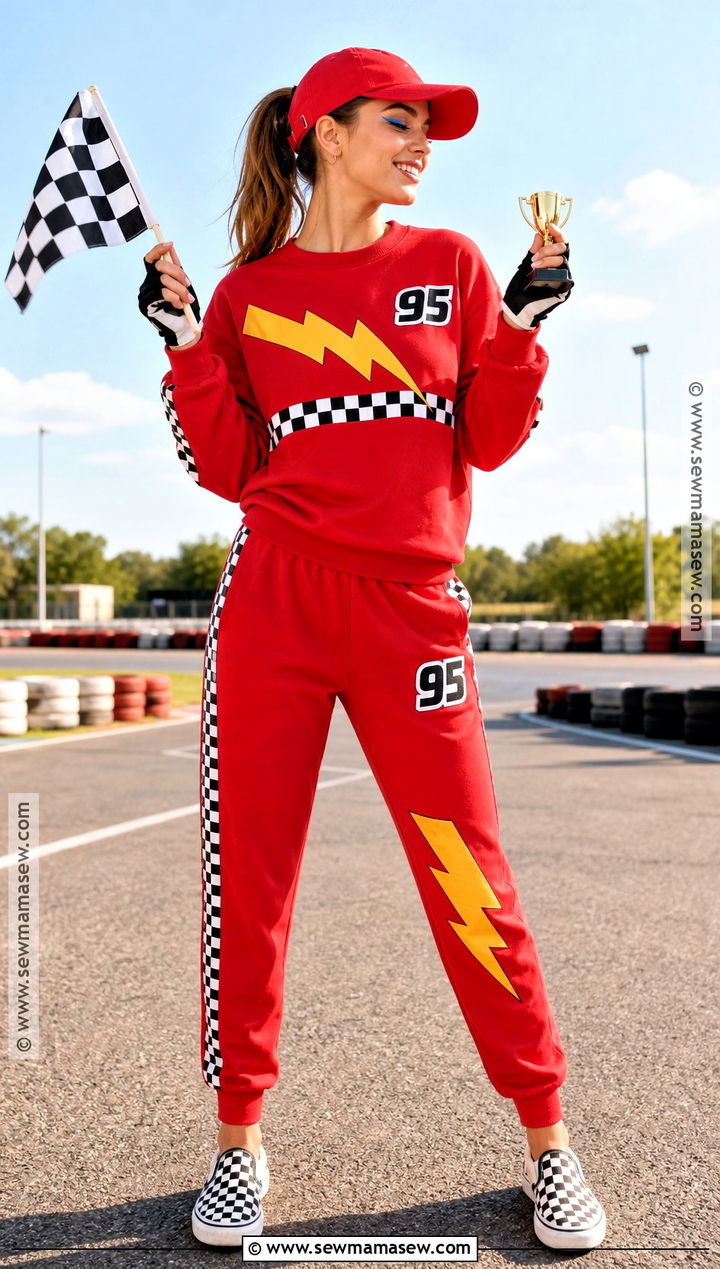 Lightning McQueen Sweatshirt And Joggers Costume - 30 Lightning Mcqueen Costume Ideas for Women