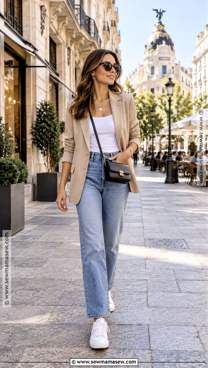 Lightweight Blazer And Jeans Outfit For Spain - 20 Spain In September Outfits