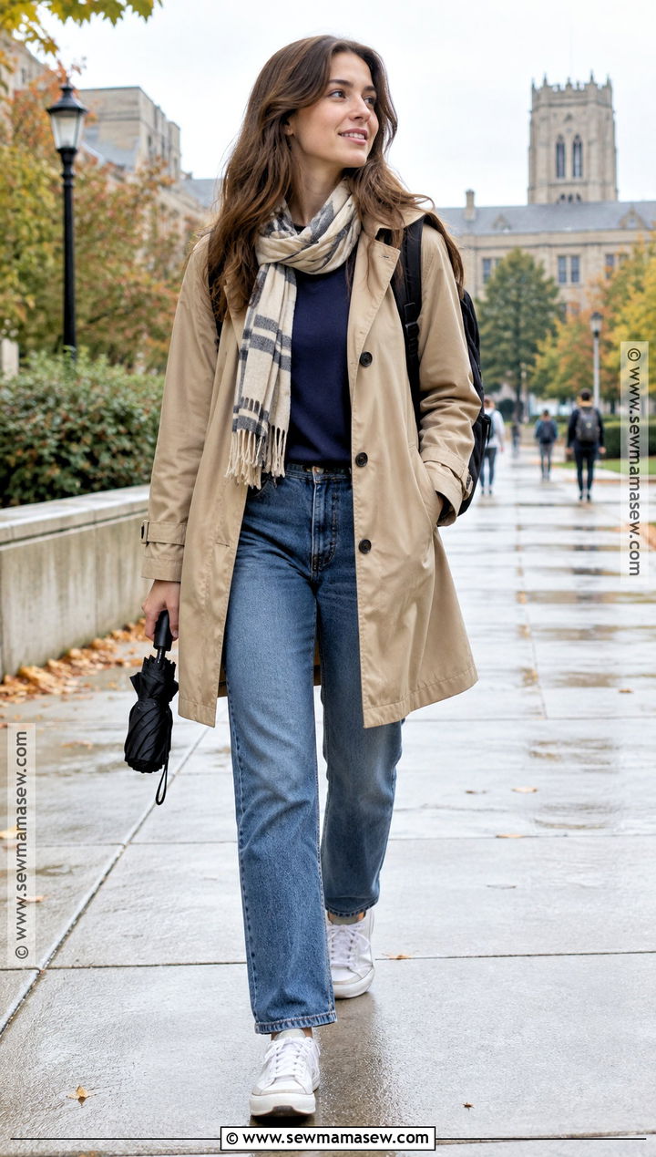 Lightweight Coat And Layered Basics Outfit - 15 back to school clothing essentials