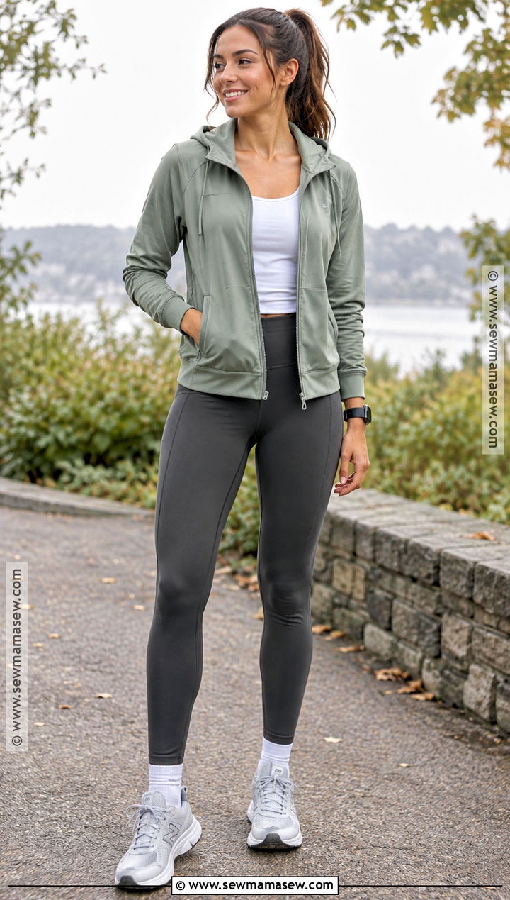 Lightweight Hoodie And Running Leggings Fall Outfit - 25 fall running outfit ideas