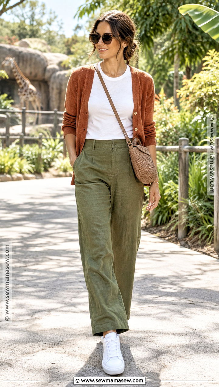 Linen Pants And Cardigan Zoo Outfit - 25 zoo outfit fall ideas