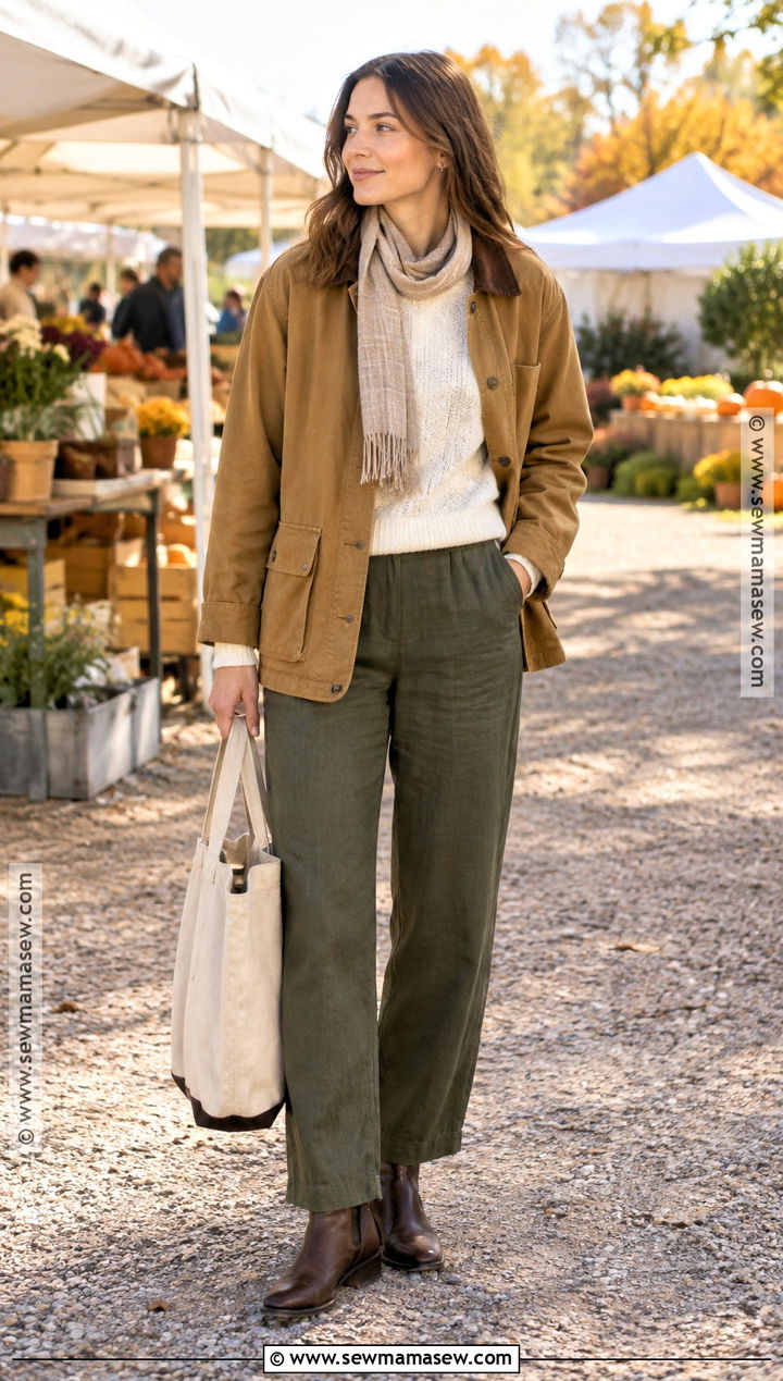 Linen Pants With Barn Jacket - 25 linen pants outfit fall