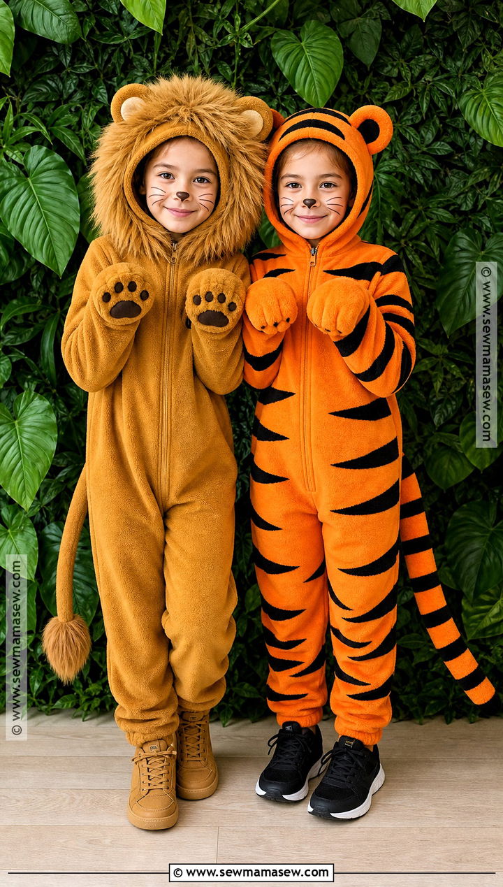 Lion And Tiger Twin Costume - 35 twin costumes
