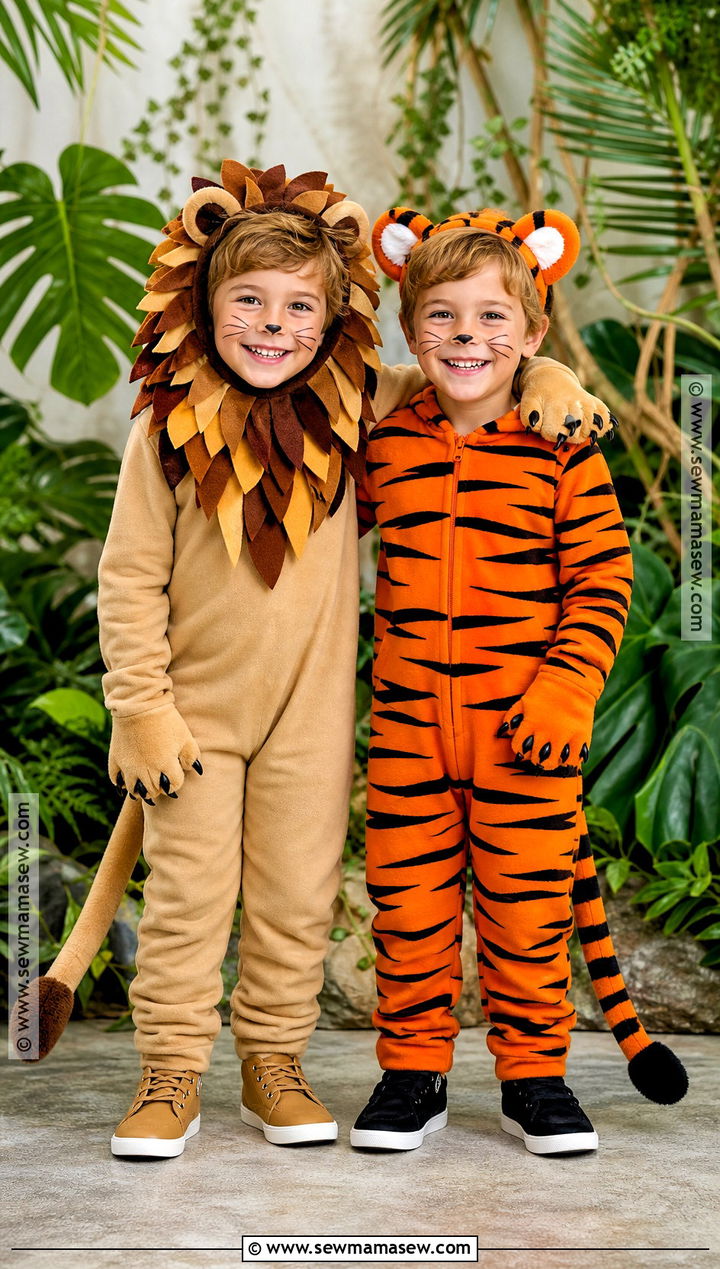 Lion And Tiger Twins Costume - 30 twins costume ideas