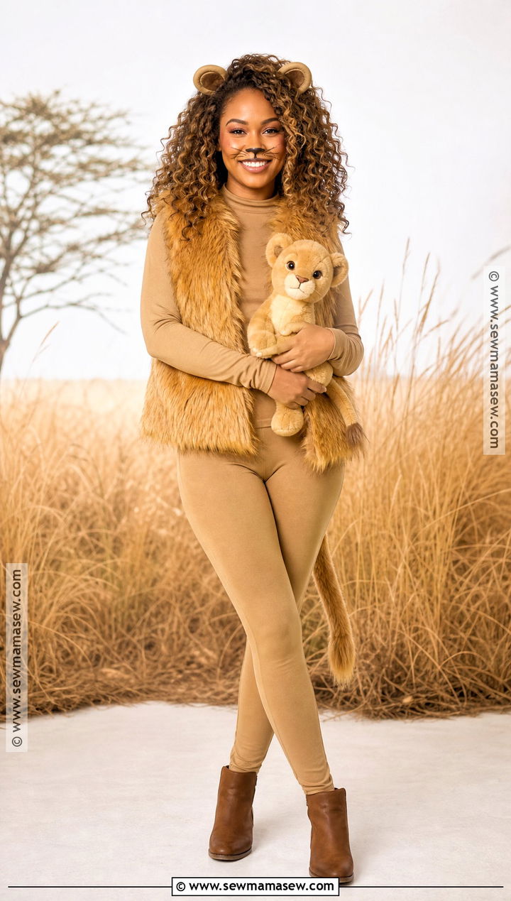 Lion Costume With Curly Hair Mane - 30 curly hair costumes