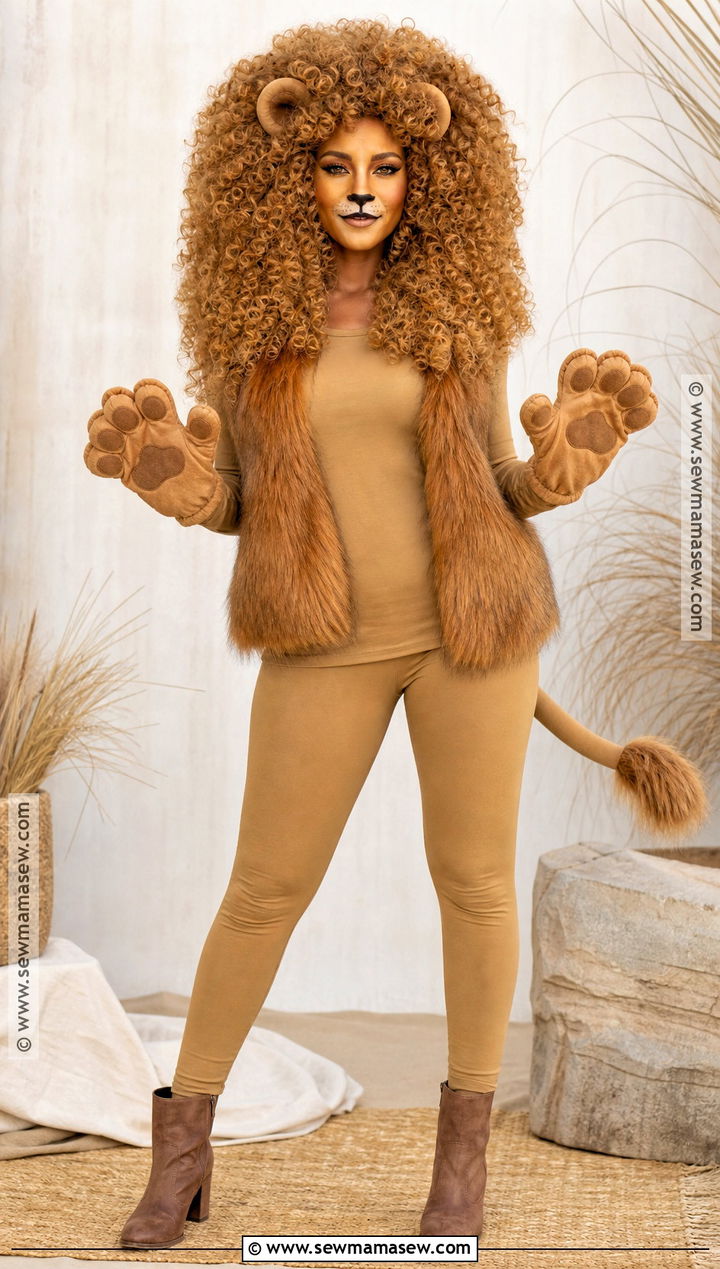 Lion Costume With Curly Mane - 40 curly hair halloween costume ideas
