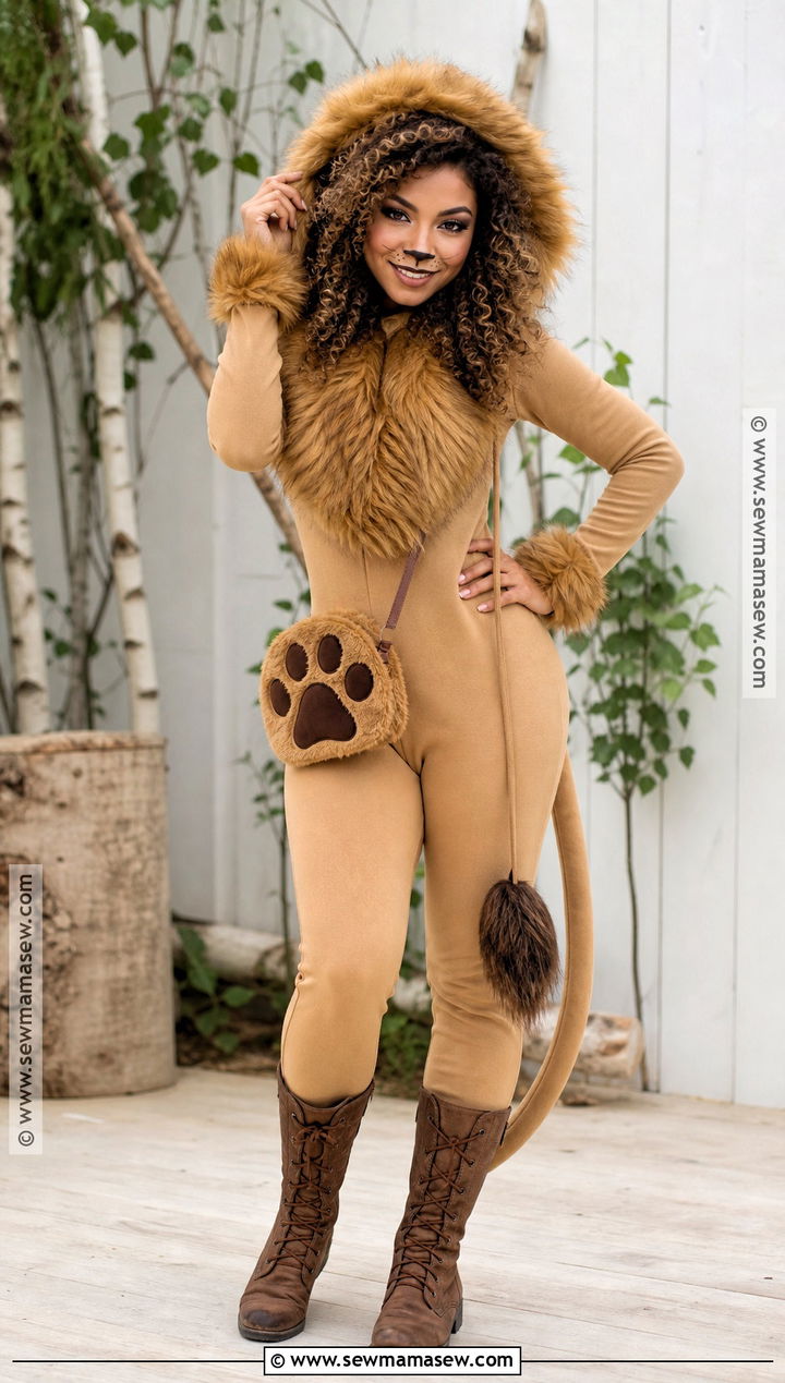 Lion Costume With Faux Fur Mane - 35 Animal Costumes for Women