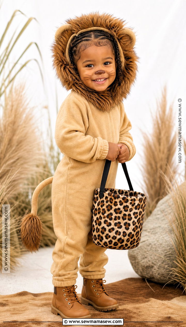 Lion Costume With Furry Mane Hood - 30 toddler girl costume ideas