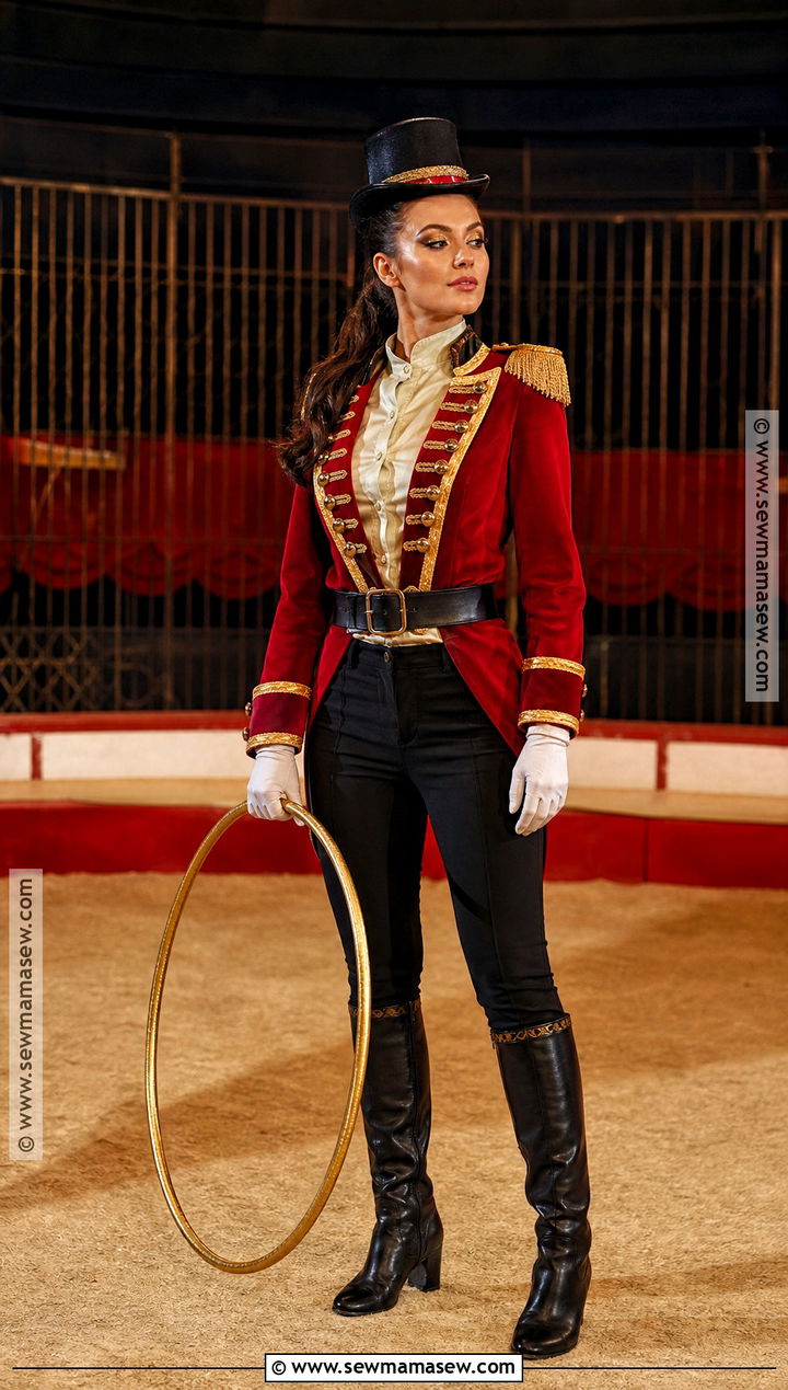 Lion Tamer Circus Costume With Gold Hoop - 30 circus costumes