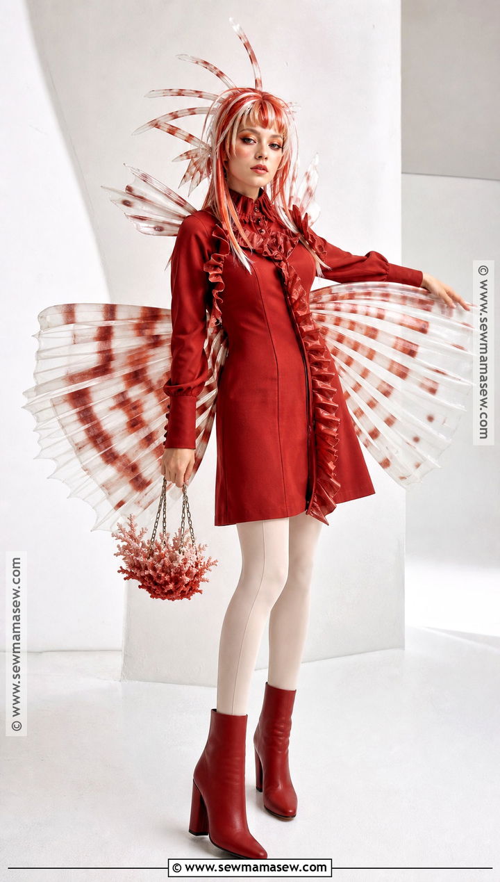 Lionfish Costume With Red And White Fins - 30 Fish Costume Ideas for Women