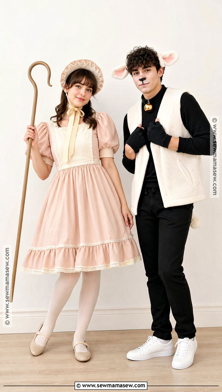 Little Bo Peep And Lamb Costume - 30 lamb halloween costume ideas