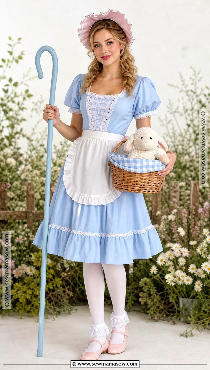 Little Bo Peep Costume With Blue Dress - 35 Halloween Costume Ideas for Women