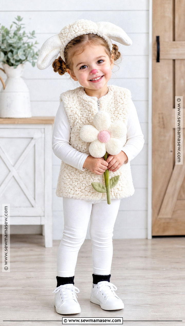Little Lamb Costume With Fluffy Vest - 30 toddler girl costume ideas
