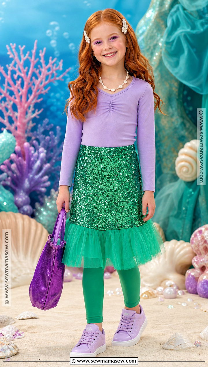 Little Mermaid Costume With Shimmer Skirt - 30 halloween costumes girls for kids