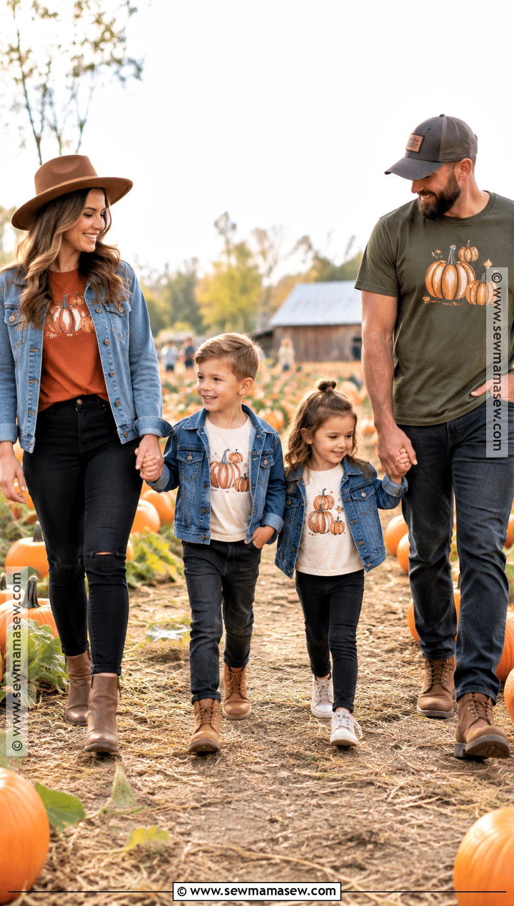 Little Pumpkin Family Shirts With Denim Jackets - 15 pumpkin patch shirts for family