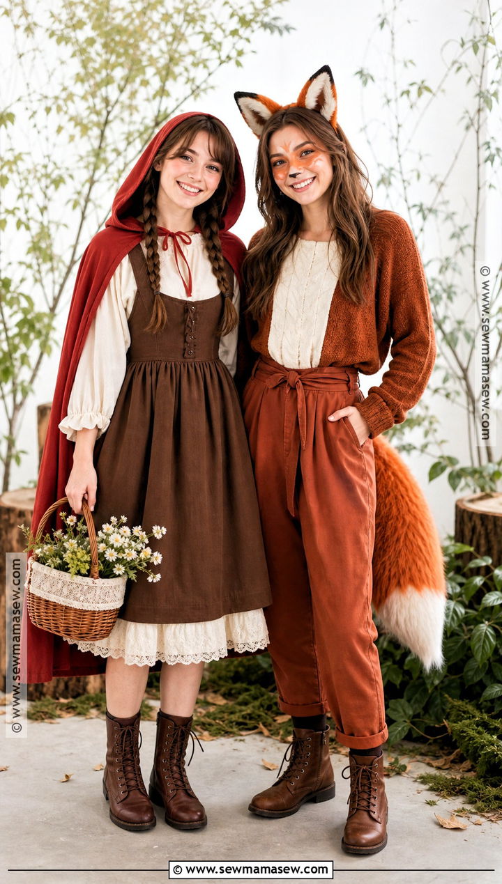 Little Red And Woodland Fox Duo Costume - 30 Little Red Costume Ideas