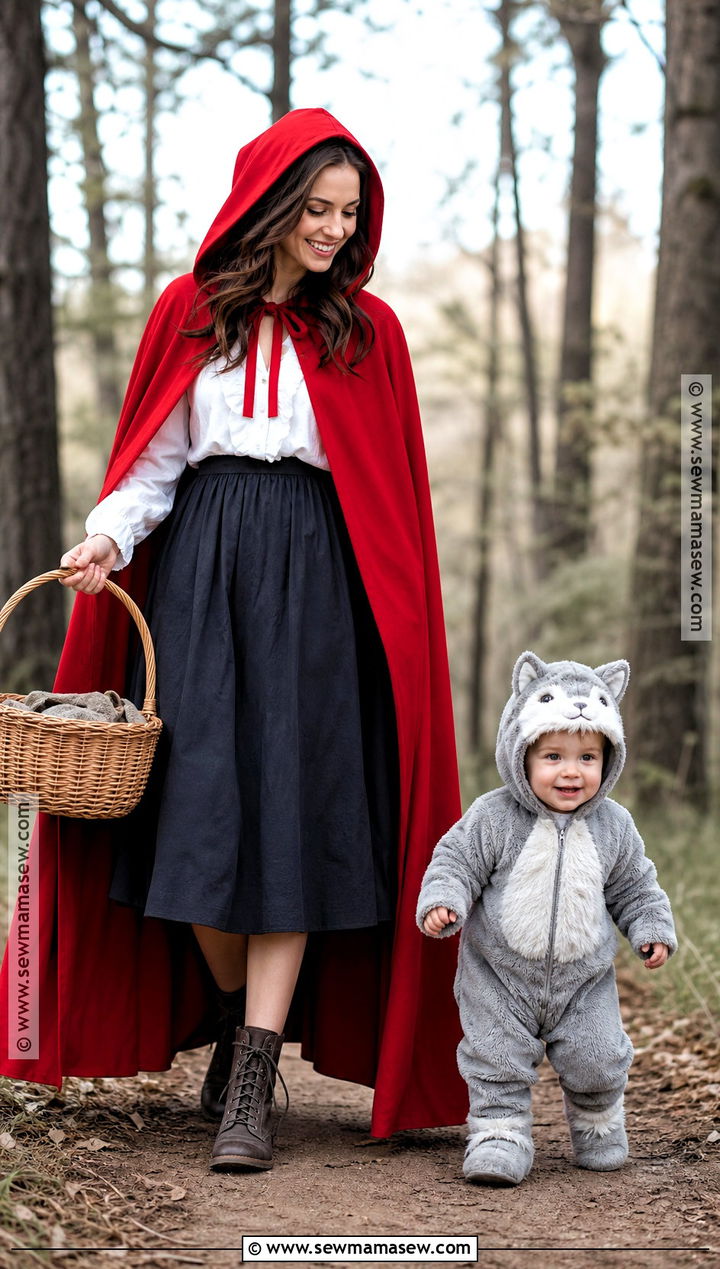 Little Red Riding Hood And Baby Wolf Costume - 30 mom and baby costumes